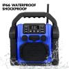 Jobsite Radio Speaker, 30w Ipx 66 Waterproof Fm Clock Radio Portable with LED Lights, Anticollision Fm Radios for Constrution Site/Outdoor/Fishing/Party/Camping (Blue) view 2