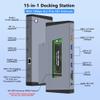Laptop Docking Station 3 Monitors for Dell/HP/Lenovo/Mac, 15 in 1 USB C Docking Station Dual Monitor with M.2 NVMe SSD Slot, 4K@60Hz Triple Display Dock with HDMI/Displayport/PD/LAN/SD/TF/10Gbps USB view 2