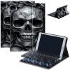 Bluetooth Keyboard Case for Fire HD 10 (13th/11th Gen, 2023/2021), Detachable Wireless Keyboard Cover with Stand, PU Leather Protective Case for Fire HD 10 Tablet 10.1 Inch, Dark Skull view 1