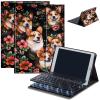 Bluetooth Keyboard Case for Fire HD 10 (13th/11th Gen, 2023/2021), Detachable Wireless Keyboard Cover with Stand, PU Leather Protective Case for Fire HD 10 Tablet 10.1 Inch, Flower Corgi view 1