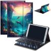 Bluetooth Keyboard Case for Fire HD 10 (13th/11th Gen, 2023/2021), Detachable Wireless Keyboard Cover with Stand, PU Leather Protective Case for Fire HD 10 Tablet 10.1 Inch, Dolphin view 1