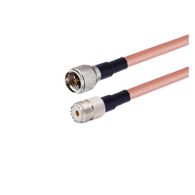 1PC RG142 Coax Cable Double Shielded Crimp for PL259 UHF Male to N Female Connector Extension Coaxial CableBrass Copper(MINI UHF M to UHF F,10M)