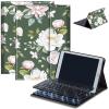 Bluetooth Keyboard Case for Fire HD 10 (13th/11th Gen, 2023/2021), Detachable Wireless Keyboard Cover with Stand, PU Leather Protective Case for Fire HD 10 Tablet 10.1 Inch, White Rose view 1