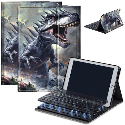 Bluetooth Keyboard Case for Fire HD 10 (13th/11th Gen, 2023/2021), Detachable Wireless Keyboard Cover with Stand, PU Leather Protective Case for Fire HD 10 Tablet 10.1 Inch, Dinosaur