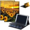 Bluetooth Keyboard Case for Fire HD 10 (13th/11th Gen, 2023/2021), Detachable Wireless Keyboard Cover with Stand, PU Leather Protective Case for Fire HD 10 Tablet 10.1 Inch, Sunset Sunflower view 1