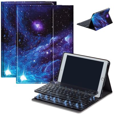 Bluetooth Keyboard Case for Fire HD 10 (13th/11th Gen, 2023/2021), Detachable Wireless Keyboard Cover with Stand, PU Leather Protective Case for Fire HD 10 Tablet 10.1 Inch, Purple Nebula