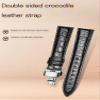 Genuine Leather Watchband For IWC Quick Release Function For Omega Alligator Leather Watch Strap(Black g2,13mm) view 2