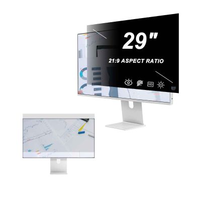 TYLGDSGS 29 Inch Computer Monitor Privacy Screen, Reduce Eye Strain Anti Glare Blue Light Screen Work PC Monitor, Anti Spy Privacy Filter Shield, Easily Removed & Reattached,23.82 in X 16.14 in