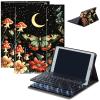 Bluetooth Keyboard Case for Fire HD 10 (13th/11th Gen, 2023/2021), Detachable Wireless Keyboard Cover with Stand, PU Leather Protective Case for Fire HD 10 Tablet 10.1 Inch, Butterfly Moon Flower view 1