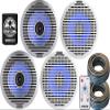 KICKER Speakers and Remote Package of 5 Items - 6.5" KM Series LED Marine Speakers for Boat with White and Silver Grilles, Remote Control and Speaker Wire(40FT)4-ohm-2x 51KM614FL, 41KMLC & 2x 46QW1220 view 1