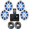 KICKER Marine Receiver and Speakers Package of 5 Items - in-Dash KM Series Digital Media Receiver, Four 6.5" 2-Way LED Speakers & 12AWG Speaker Wire 40FT-Stereo Kit-51KMC4, 2X 51KM604WL & 2X 46QW1220 view 1