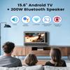 Feihe 15.6 Smart TV Built-in Bluetooth Speaker System - 200W Peak Power, Wireless Karaoke Microphones, 1080P HD LED Television with HDMI/USB/AUX for Home Entertainment & Camping view 2