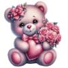 Beautiful Pink Cartoon Bear- I Sticker Decals, Laptop, Home Decoration, Car, Truck, Funny, Tumblr, Motorcycle Helmet, Bumper Sticker, Made in The U.S.A. view 1
