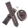 FYXT Genuine Leather Breathable Watch Strap For Men Women 5 Colors 20mm 22mm 24mm Watchband Deployment Clasp For Smart Watches(Dark Green,24MM_1) view 4