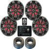 KICKER Marine Receiver and Speakers Package of 5 Items - in-Dash KM Series Digital Media Receiver, Four 8" 2-Way LED Speakers & 12AWG Speaker Wire 40FT-Stereo Kit-51KMC4, 2X 45KM84L & 2X 46QW1220 view 1