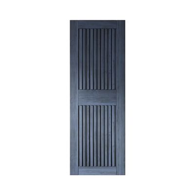 Homacer 26 in. x 84 in. Vertical Stripe Design Navy Finished & Unassembled Pine Wood Barn Door (Interior Use Only)