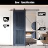 Homacer 26 in. x 84 in. Vertical Stripe Design Navy Finished & Unassembled Pine Wood Barn Door (Interior Use Only) view 3