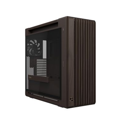 ASUS ProArt PA602 Wood Edition Retro Brown E-ATX Mid-Tower Case with Tempered Glass, 440 mm GPU Support, 420 mm Radiator & 3 Pre-Installed Fans