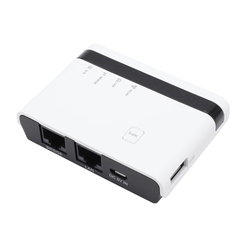 Pomya USB Print Server, 10/100Mbps, with USB 2.0, Network Bridge and LAN Port, Wired, 2.4G Wireless Network, Standalone Modes, Share up to 4 Printers, for 7 8 10 11 X P for OS X (US Plug)