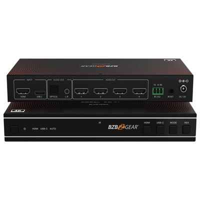 2x2 4K UHD HDMI/USB-C Switcher and Video Wall Controller with Audio De-embedding