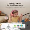 Belkin SoundForm Mini Kids Wired Headphones w/USB C to 3.5mm Dongle, Built-in Mic & Fun Stickers, 85dB Max Volume  for Online Learning, Travel, Compatible w/iPhone 16, iPad, Galaxy S25, etc - Pink view 4