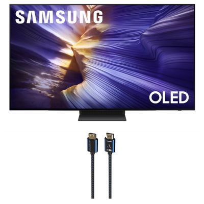 Samsung QN65S90FAFXZA 65 Inch 4K OLED Smart TV with an Austere 5S-4KHD2-2.5M V-Series 2.5m Premium 4K HDR HDMI Braided Cable (2025)