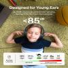 Belkin SoundForm Mini Kids Wired Headphones w/USB C to 3.5mm Dongle, Built-in Mic & Fun Stickers, 85dB Max Volume for Online Learning, Travel, Compatible w/iPhone 16, iPad, Galaxy S25, etc - Black view 2