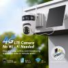 Voxblend 4G LTE Cellular Solar Security Camera Wireless Outdoor: Dual-Lens Cmara, Pan and Tilt, 360 Live View, with SIM Card and 32GB SD Card, No WiFi, 2K Color Night Vision, 2 Way Talk, PIR Motion view 2