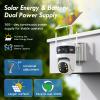 Voxblend 4G LTE Cellular Solar Security Camera Wireless Outdoor: Dual-Lens Cmara, Pan and Tilt, 360 Live View, with SIM Card and 32GB SD Card, No WiFi, 2K Color Night Vision, 2 Way Talk, PIR Motion view 3