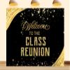 10X8ft Fabric Class Reunion Backdrop Welcome to The Reunion Party Golden and Black Background 20th 30th 40th High School Welcome Back Photo Booth Banner view 1