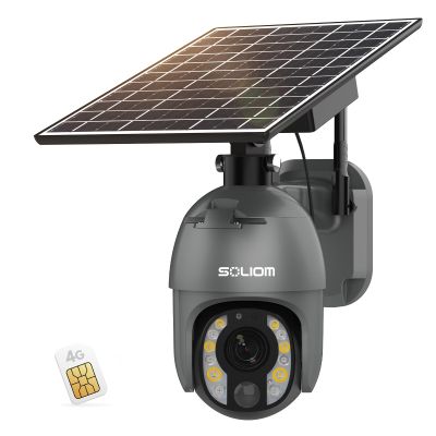 SOLIOM 5MP 4G LTE Cellular Outdoor Solar Security Camera, 10X Optical Zoom