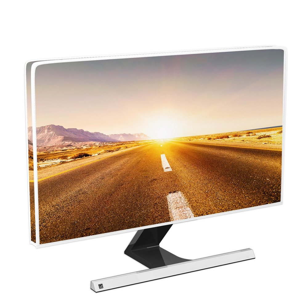 Baocicco Sunset Sunrise Highway Screen TV Dust Cover 80 Inch Desert Travel Water Proof Dust-Proof Television Covers Protective Screen TV Desktop and Home Hanging TVsYellow View