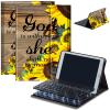 Bluetooth Keyboard Case for Fire HD 8/8 Plus (10th/12th Gen, 2020/2022), Detachable Wireless Keyboard Cover with Stand, PU Leather Protective Case for Fire HD 8 Tablet 8 Inch, Sunflower Butterflys view 1