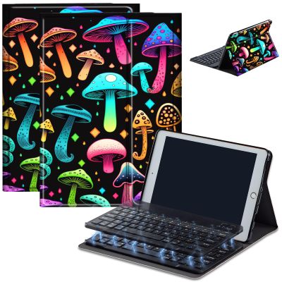 Bluetooth Keyboard Case for Fire Max 11 (13th Gen, 2023 Release), Detachable Wireless Keyboard Cover with Stand, PU Leather Protective Case for Fire Max 11 Tablet 11 Inch, Colored Mushroom