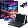 Bluetooth Keyboard Case for Fire HD 8/8 Plus (10th/12th Gen, 2020/2022), Detachable Wireless Keyboard Cover with Stand, PU Leather Protective Case for Fire HD 8 Tablet 8 Inch, Sunset Beach Tree view 1