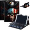 Bluetooth Keyboard Case for Fire Max 11 (13th Gen, 2023 Release), Detachable Wireless Keyboard Cover with Stand, PU Leather Protective Case for Fire Max 11 Tablet 11 Inch, Skull Eagle Flag view 1