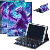 Bluetooth Keyboard Case for Fire HD 8/8 Plus (10th/12th Gen, 2020/2022), Detachable Wireless Keyboard Cover with Stand, PU Leather Protective Case for Fire HD 8 Tablet 8 Inch, Arctic Purple Dragon view 1