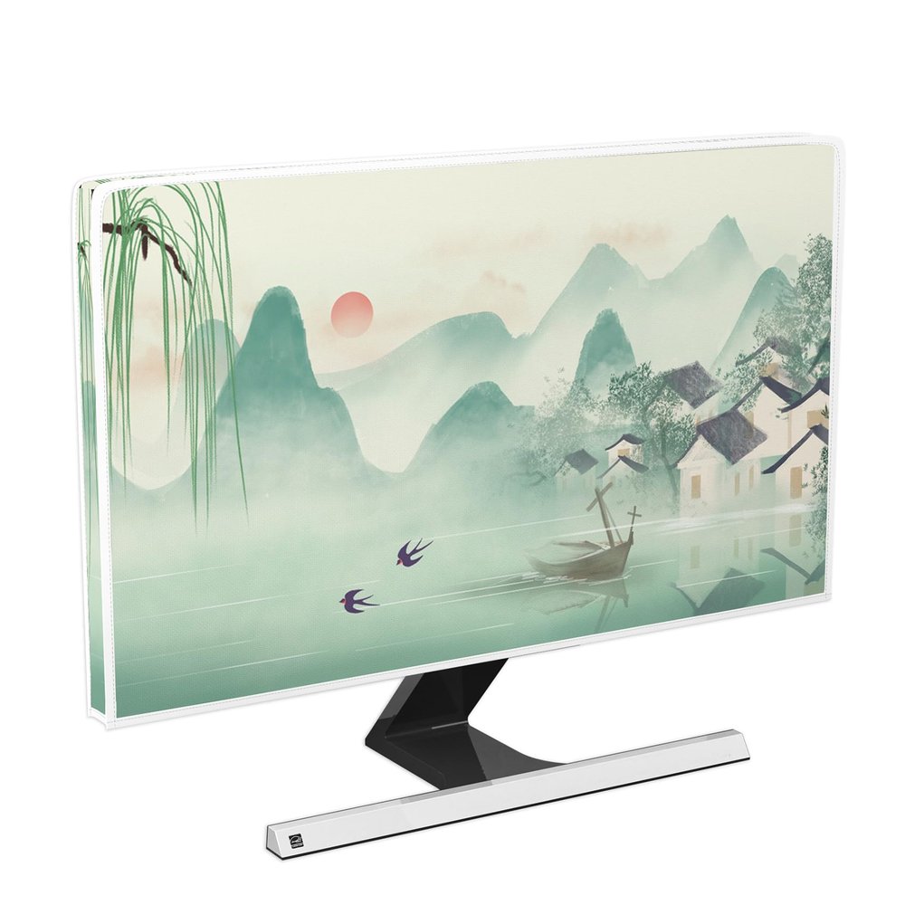 Baocicco Waterproof Television Dust Cover 45, 46, 47, 48 Inch Anti-Static Dustproof Cover for TVs Screen LCD/LED/HD TV Display Protectors Sleeve Compatible with TVLandscape Painting Design