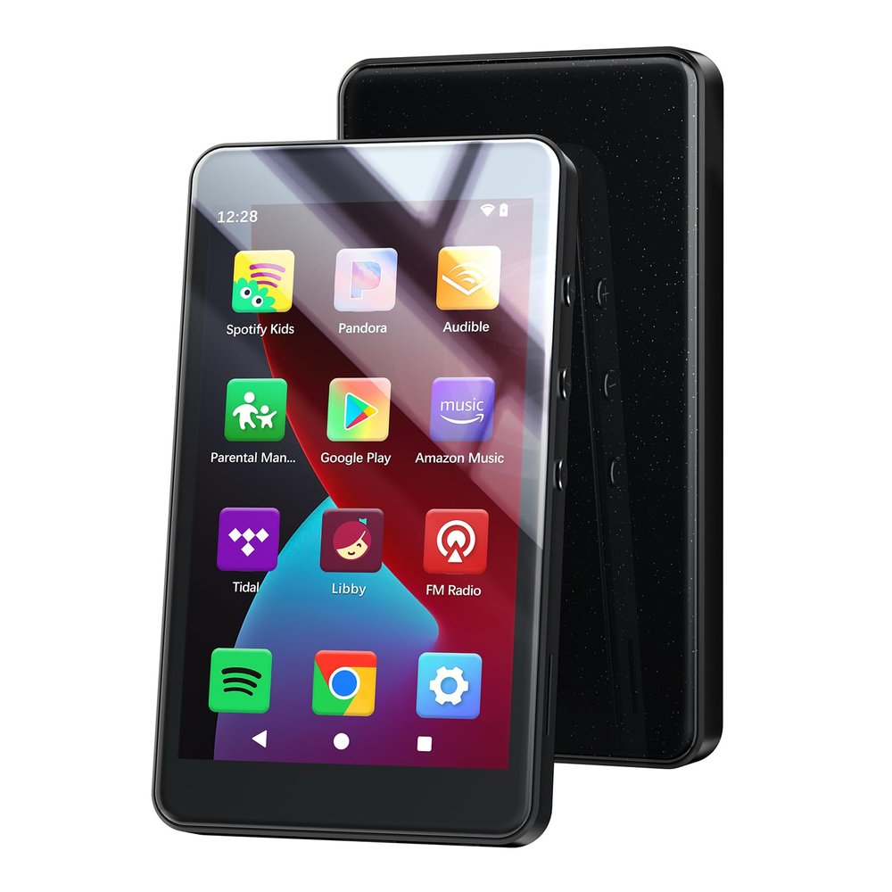 96GB MP3 & MP4 Player, Android 14 Music Player with Play Store, Spotify, Audible, 4" IPS Screen MP3 Player with Bluetooth and WiFi, MP3 Player for Kids with Eye-Care Mode, Parental Control, Up to 1TB