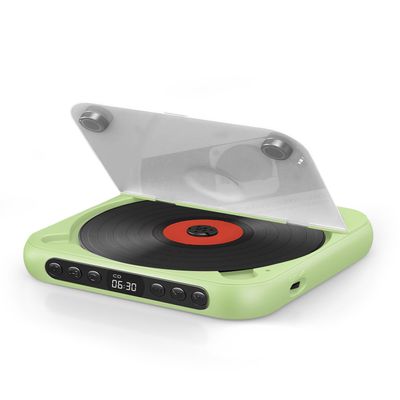 Sakertool Portable CD Player, Wireless/Wired Playback, Compact Lightweight for Travel, Home, Car Use (Green)
