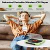 Sakertool Portable CD Player, Wireless/Wired Playback, Compact Lightweight for Travel, Home, Car Use (Green) view 2