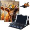 Bluetooth Keyboard Case for Fire Max 11 (13th Gen, 2023 Release), Detachable Wireless Keyboard Cover with Stand, PU Leather Protective Case for Fire Max 11 Tablet 11 Inch, Flower Cow view 1