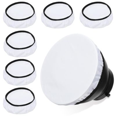 6 Pcs 7"/18cm Light Diffuser White Diffuser Lamp Cover Light Sock Lamp Shade Diffusers Softens The Lights Output for Studio Strobe Reflectors and Video Shooting