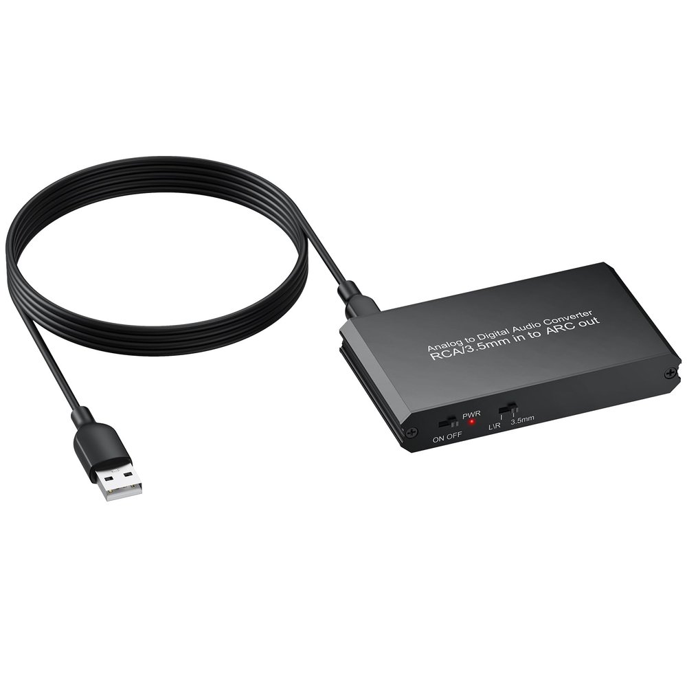 CAMWAY RCA 3.5mm to ARC Audio Adapter for Soundbar,Analog to ARC Converter