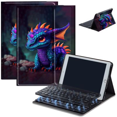 Bluetooth Keyboard Case for Fire Max 11 (13th Gen, 2023 Release), Detachable Wireless Keyboard Cover with Stand, PU Leather Protective Case for Fire Max 11 Tablet 11 Inch, Baby Purple Dragon