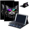 Bluetooth Keyboard Case for Fire HD 8/8 Plus (10th/12th Gen, 2020/2022), Detachable Wireless Keyboard Cover with Stand, PU Leather Protective Case for Fire HD 8 Tablet 8 Inch, Eye Dj Cat view 1
