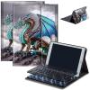 Bluetooth Keyboard Case for iPad 10.2 (7th/8th/9th Gen, 2019/2020/2021), Detachable Wireless Keyboard Cover with MultiAngle Stand, PU Leather Protective Case for iPad 10.2", Blue Dragon view 1
