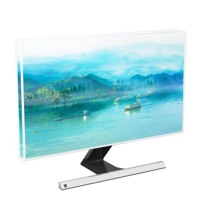Baocicco Misty Landscape Waterproof Screen TV Dust Cover 50, 51, 52 Inch Lake Ship Watercolour View TV Display Screen Covers Dust-Proof Anti-Scratch for Television LED LCD OLEDBlue Green Scenery