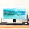 Baocicco Misty Landscape Waterproof Screen TV Dust Cover 50, 51, 52 Inch Lake Ship Watercolour View TV Display Screen Covers Dust-Proof Anti-Scratch for Television LED LCD OLEDBlue Green Scenery view 4