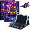 Bluetooth Keyboard Case for Fire HD 8/8 Plus (10th/12th Gen, 2020/2022), Detachable Wireless Keyboard Cover with Stand, PU Leather Protective Case for Fire HD 8 Tablet 8 Inch, Lotus Turtle view 1